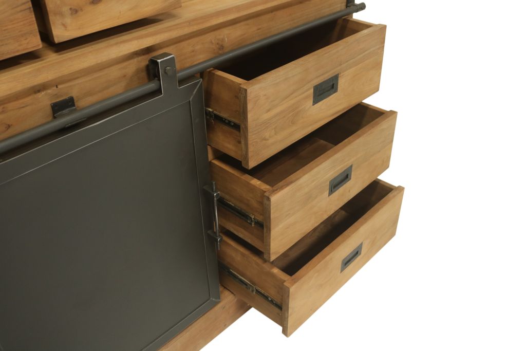 Teak Vitrinenschrank "Der Viergesichtige"