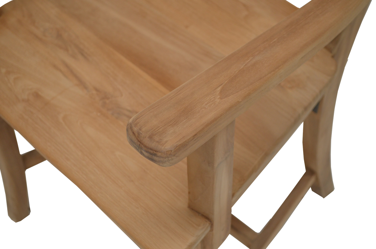 Teak Stuhl "Alte Schule" mit Armlehne und gekreuztem Rückenteil