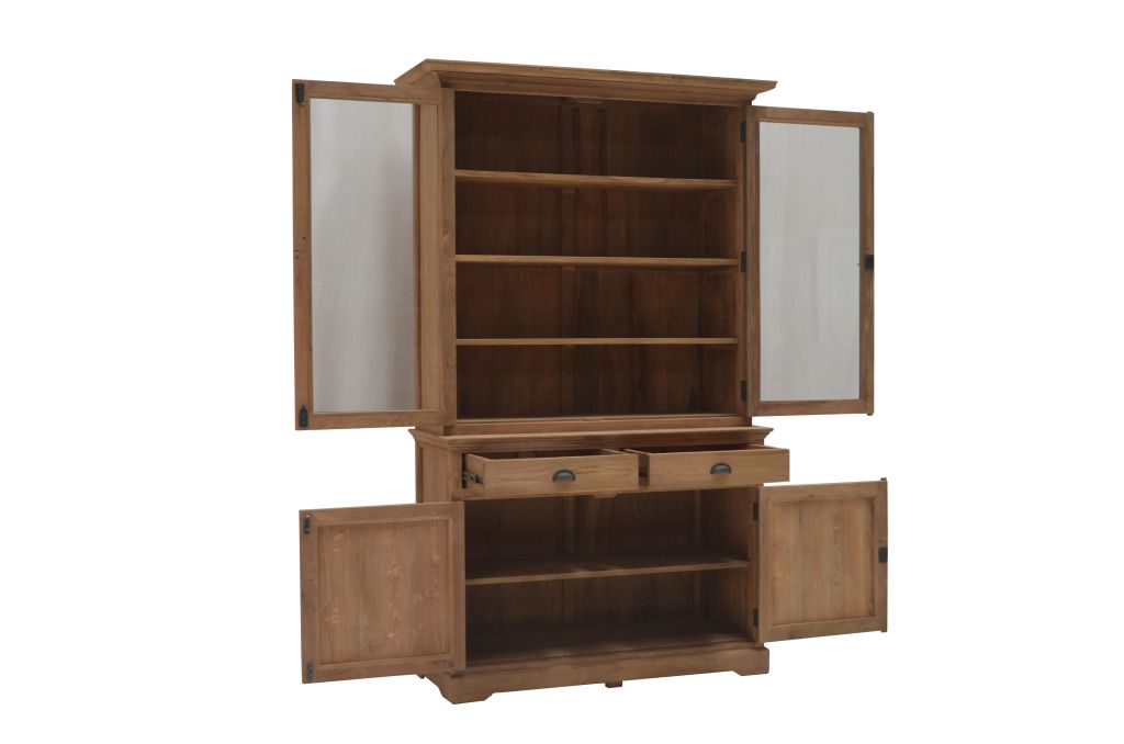 Teak Glasvitrine "Hüterin der Schätze"