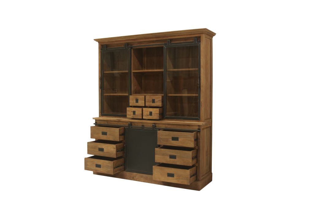Teak Vitrinenschrank "Der Viergesichtige"