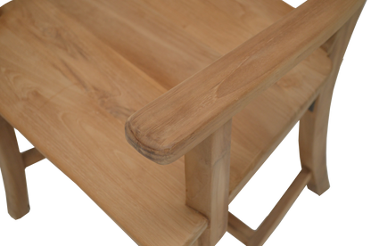 Teak Stuhl "Alte Schule" mit Armlehne und gekreuztem Rückenteil